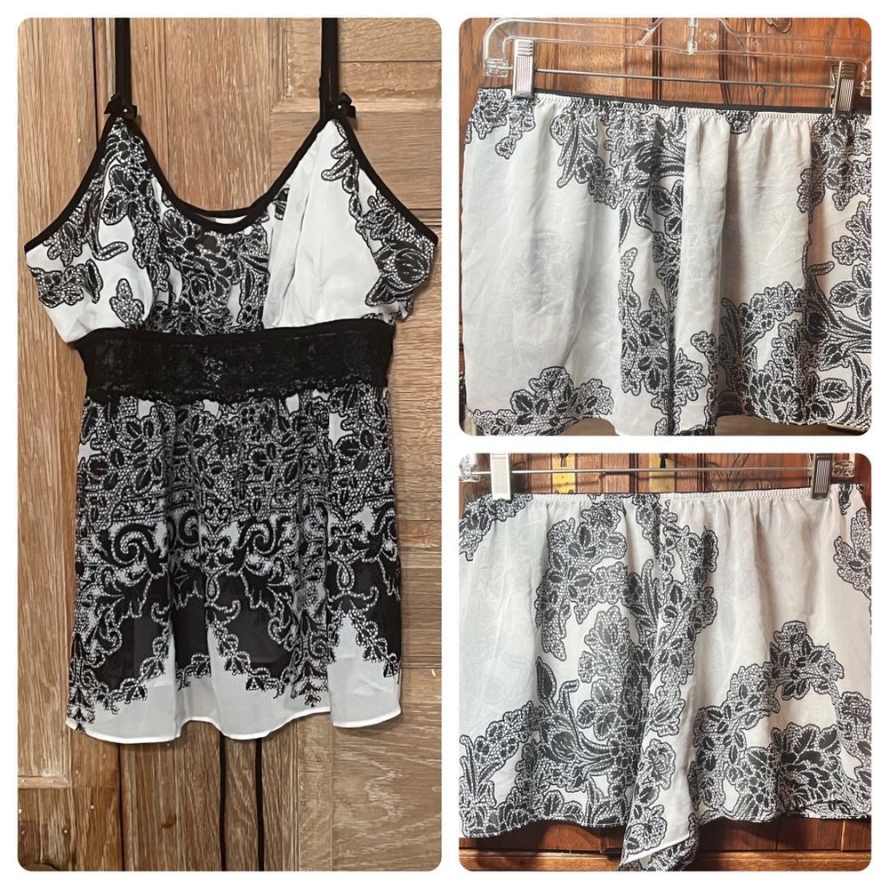 Sexy Cami & Shorts Set Sheer Lingerie